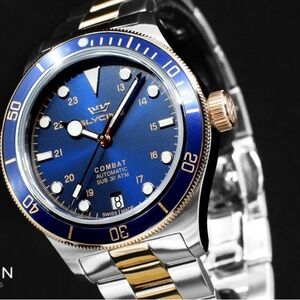 Combat Sub Men's Blue Dial Two-Tone Automatic Watch